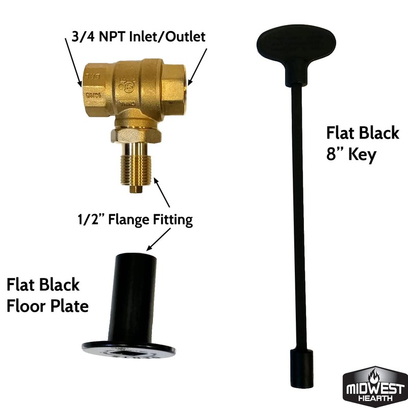 Midwest Hearth Gas Fire Pit Key Valve Kit - 3/4"