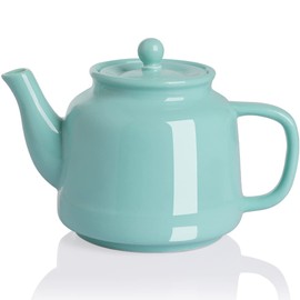 Sweejar 35 oz Porcelain Tea Pot, Teapot with Removable 18/8 Stainless Steel Infuser, Microwave & Dishwasher Safe Tea Maker, Tea Infuser Pots for Blooming loose Leaf Tea,Chrismas Women Gift (Turquoise)