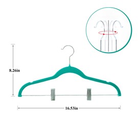 VECELO Premium Velvet Clothes Hangers Suit with Metal Clips (20 Pack)-Non Slip & Space-Saving with 1 Magic Hangers & 2 Tie Rack Excellent for Men and Women