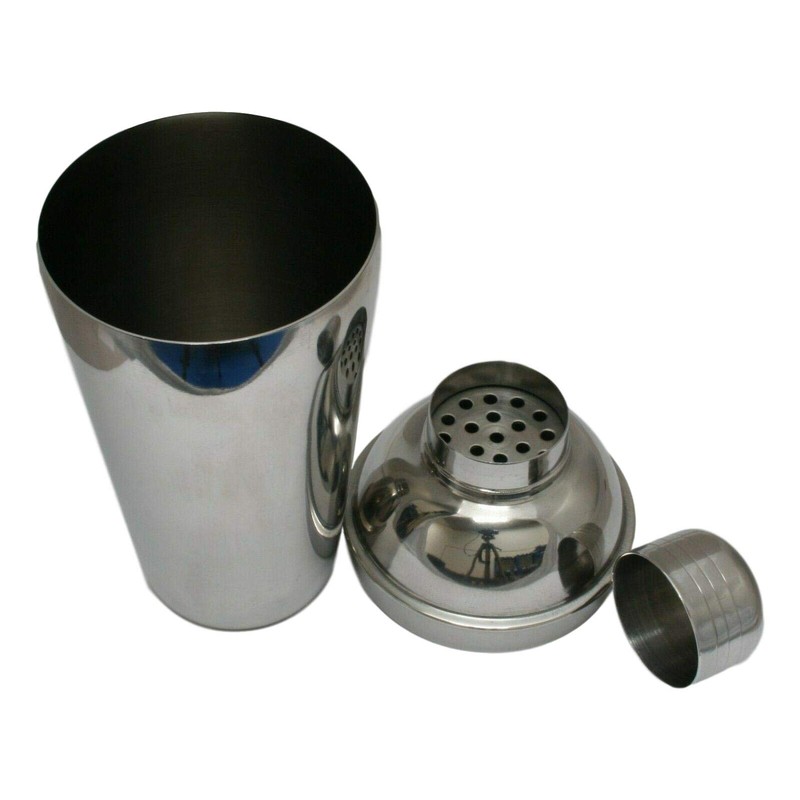 Cricket Ball Cocktail Shaker Mixer with Built in Strainer Free
