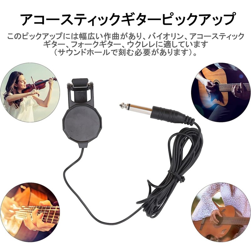 Musical Instrument Microphone for Guitar Pickup, Easy Installation, Easy to