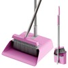 JOYMOOP Pink Broom and Dustpan Set with 56" Long Handle,