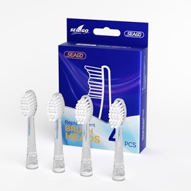 SEAGO Kids Toothbrush Replacement Heads (White, Large)