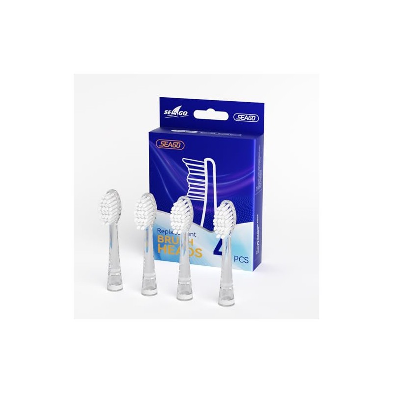 SEAGO Kids Toothbrush Replacement Heads (White, Large)