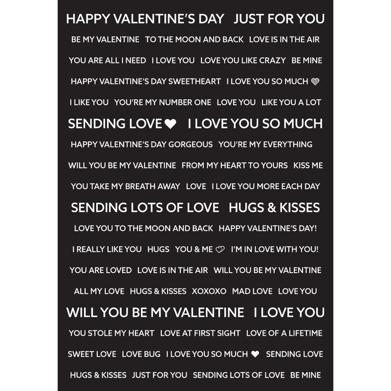 Creative Expressions Wordies-Sentiment Sheets-Be My Valentine, A5