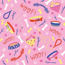 Dog Happy Birthday Backdrop Print - Dog Themed Party Supplies, Best Decorations for Photography Background and Wall Decor | Photo Booth Backdrops for Dogs Parties Indoor & Outdoor 4 x 4 ft (Pink)