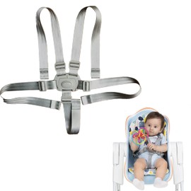 High Chair Seat Belts, Replacement Seat Belts, 5 Point Kids Safety Belts, Convertible Straps for Highchair/Pram/Stroller