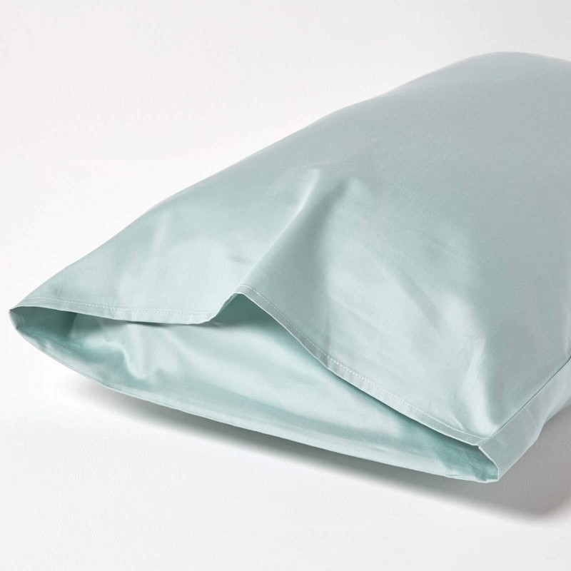 Homescapes Organic Cotton Duck Egg Blue Housewife Pillowcase 400 Thread