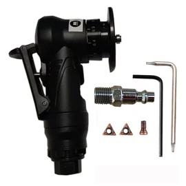 Pneumatic Chamfering Tool, Portable Mini Deburring Tool, 45 Degree Handheld Linear Air Chamfer Tool for Metal, Trimming Machine Arc Edge Beveler with Precision Blade Inserts, Ultra Light (Black)