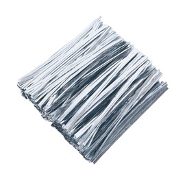 800pcs 4" Metallic Twist Ties(Silver) for Bakery, Candy Bags, Coffee Bags, Goodie Bags
