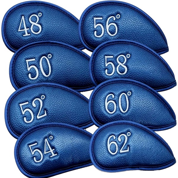 Greenie Golf Wedge Cover Iron Cover Head Cover Face Cover PU Leather Single Item Wedge Iron Golf GR-2301-02 (58 (Blue))