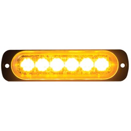 Buyers Products 8891900 LED Strobe Light, Amber, 6 LEDs, 9 Flash Patterns, Horizontal Mounted Light for Trucks & Trailers, Warning Lights for Trucks