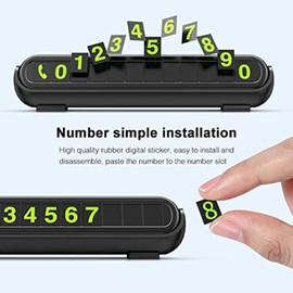 RSYHVG Temporary Car Parking Card Number Plate, Automobile Temporary Car Parking Card Telephone Number Plate Luminous, Black