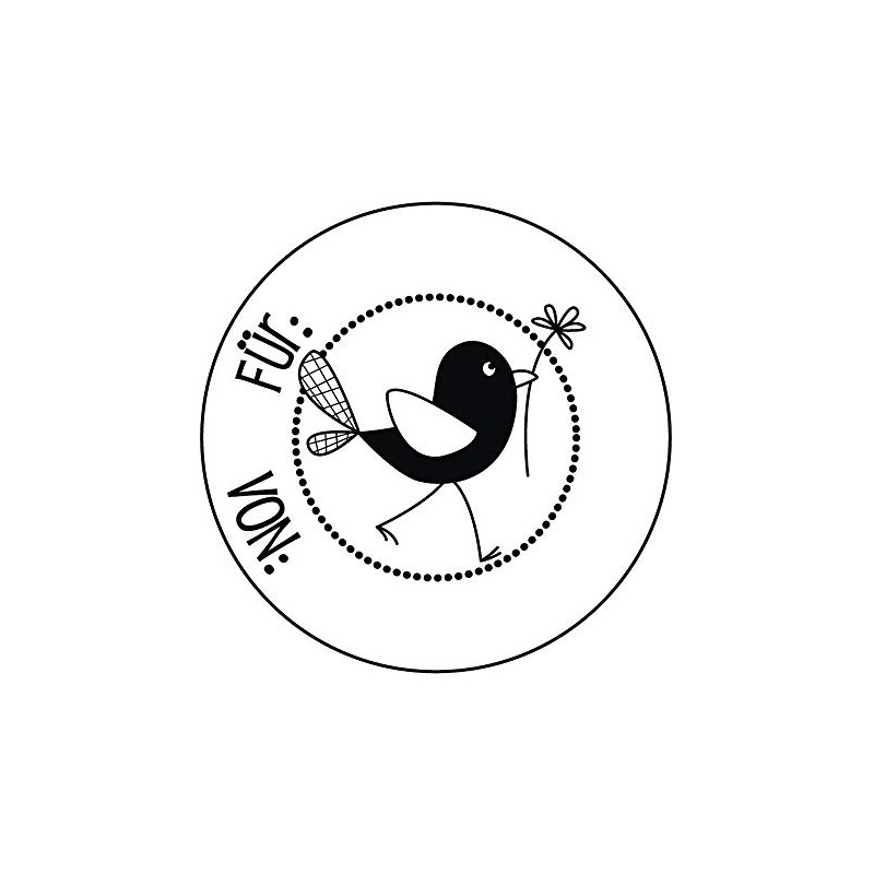 Rayher Stamp "Gift Tag", round, 3 cm diameter, wooden stamp,