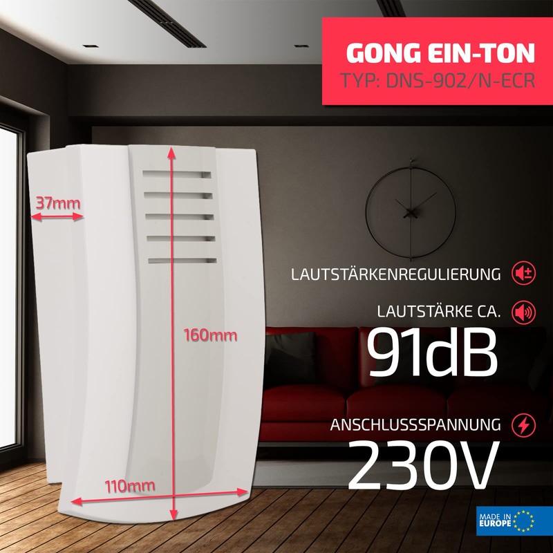Sundi ECR DNS-902/ N Electromechanical Wired Doorbell 230 V Single