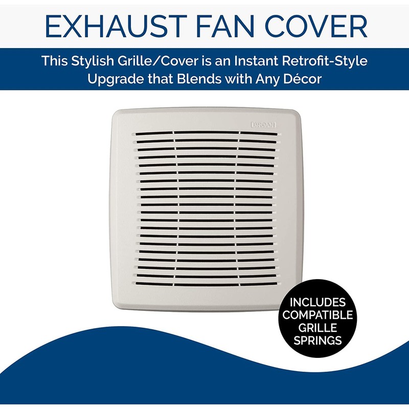 Broan-NuTone FGR101 Replacement Square Bathroom Ventilation Exhaust Fan Grille Cover,