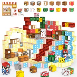 Payleeg Magnetic Blocks, Magnet Building Blocks Sensory Montessori Toddler Kids Toys for 3 4 5 6 7 8 Year Old Girls Birthday Gifts, Magnetic Cubes Travel Set Kids Ages 3-5 8-12