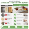 Large Stainless Steel Cutting Board with Lip for Kitchen -