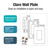 Lutron Claro 1 Gang Decorator/Rocker Wallplate, Gloss | CW-1-GR |