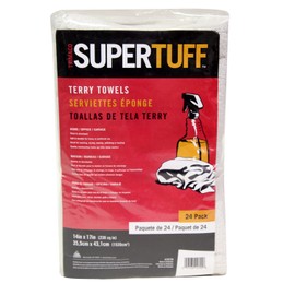 Trimaco 10720 SuperTuff Roll White, 14 x 17-inch Terry Towels, 24-Count