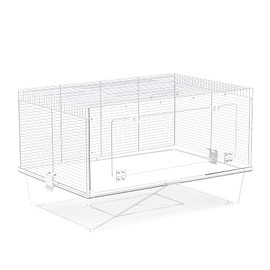 BUCATSTATE Hamster Cage with Acrylic Door Small Animal Cage and Habitats with Accessories for Dwarf Syrian Hamsters Degus Mices 19.7" L*13" W* 13.4" H