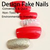 Christmas Press on Nails Medium Square Winter Fake Nails Red