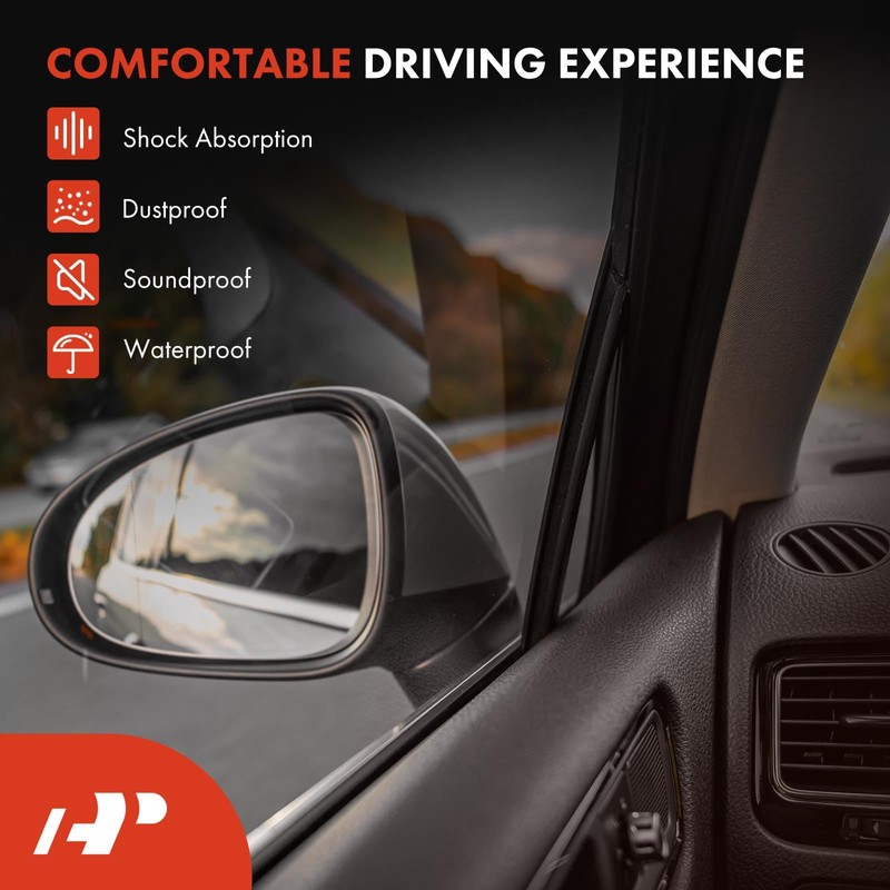 A-Premium Rear Passenger Car Door Weather Stripping Seal Strip Compatible