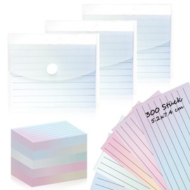 300 Sheets Index Cards Lined A8 Colour Gradient Index Cards with Box Vocabulary 3 Pieces Learning Box Index Cards Coloured A8 Index Cards with Box Small for Learning Formulas or Vocabulary Learning