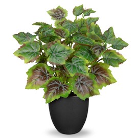 Villa Como 14.5" Artificial Plants Indoor Home Decor, Fake Potted Silk Plants for Shelves Living Room Decorative, Small Artificial Office Desk Plant in Pots, Faux Potted Greenery Tropical House Plant