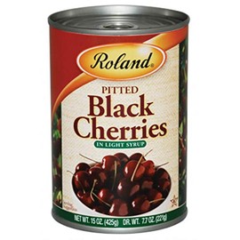 Roland Pitted Black Cherries in Light Syrup