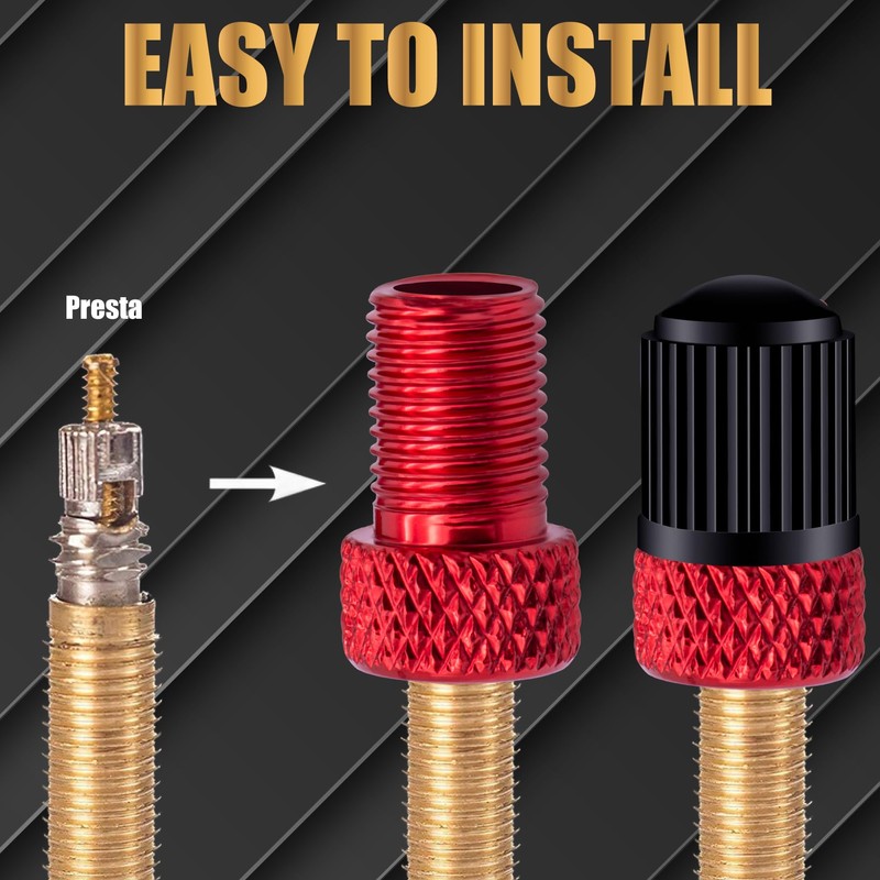 MEAJOO 2PCS Presta Valve Adapter, Aluminum Convert Presta to Schrader