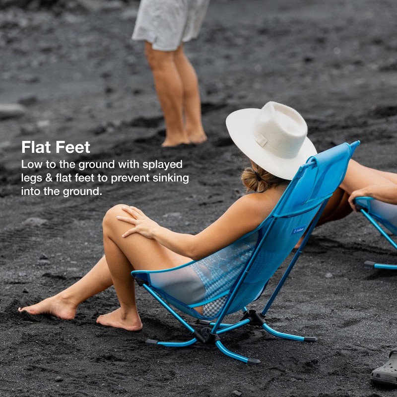 Helinox Beach Chair, 3.18lbs, Lightweight, Lower-Profile, Compact, Collapsible Camping Chair,