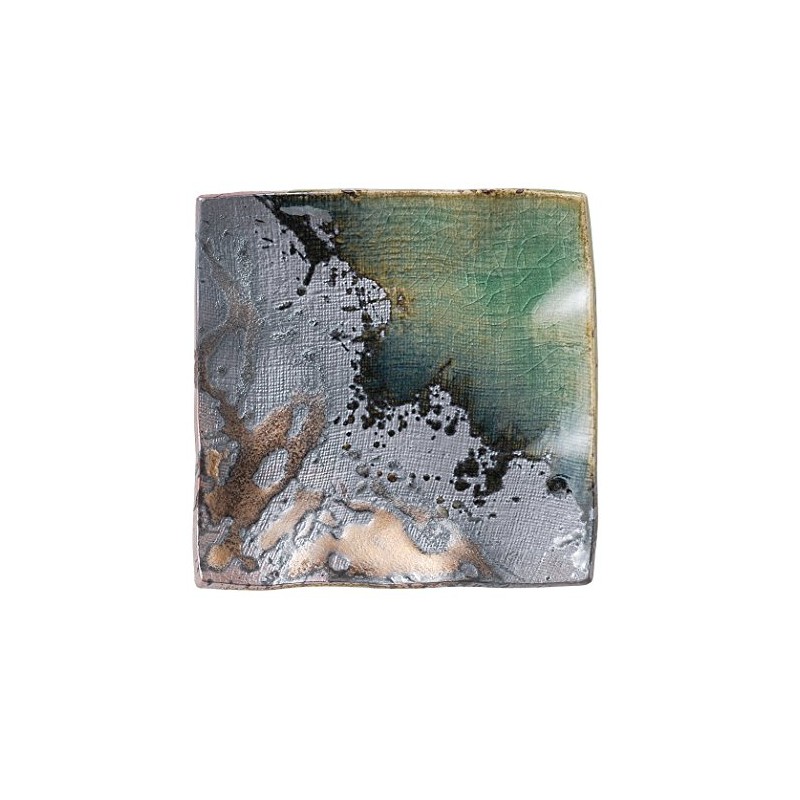 Banko Ware Iga Kinsai No. 5 Square Plate 16045