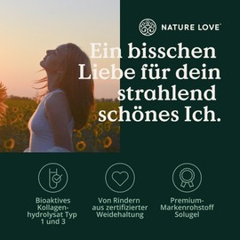 NATURE LOVE® Premium Collagenpulver 500g – Wildberry Geschmack – Kollagen von Rindern aus Weidehaltung – hoch bioverfügbar, ohne Zuckerzusatz & Süßungsmittel – laborgeprüft, in Deutschland produziert