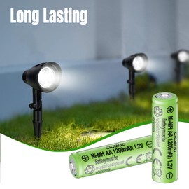 CICMOD AA Rechargeable Batteries 1.2V Ni-MH 1200mAh Double A Battery for Outdoor Garden Solar Lights 8 Pack