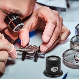 10X Watchmaker Loupe, Profession Watch Repair Magnifying Glass with Optical Lens Ease Strain Eyes Portable Jewelers Magnifier Durable DIY Sight Savers for Low Vision Seniors Close Work Inspection