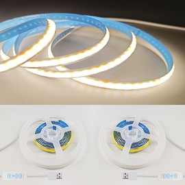 ZSLAIFU 2 Pack Warm LED Strip Lights, 3 Button Switch LED Strip Light with Dimmer, USB Light Strip for Cabinet, Bedroom, TV Backlighting USB LED Strip (3.28FT*2)