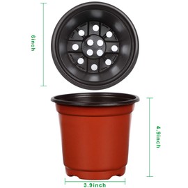 Augshy 110 Pcs 6" Plastic Plants Nursery Pot,Seed Starting Pots