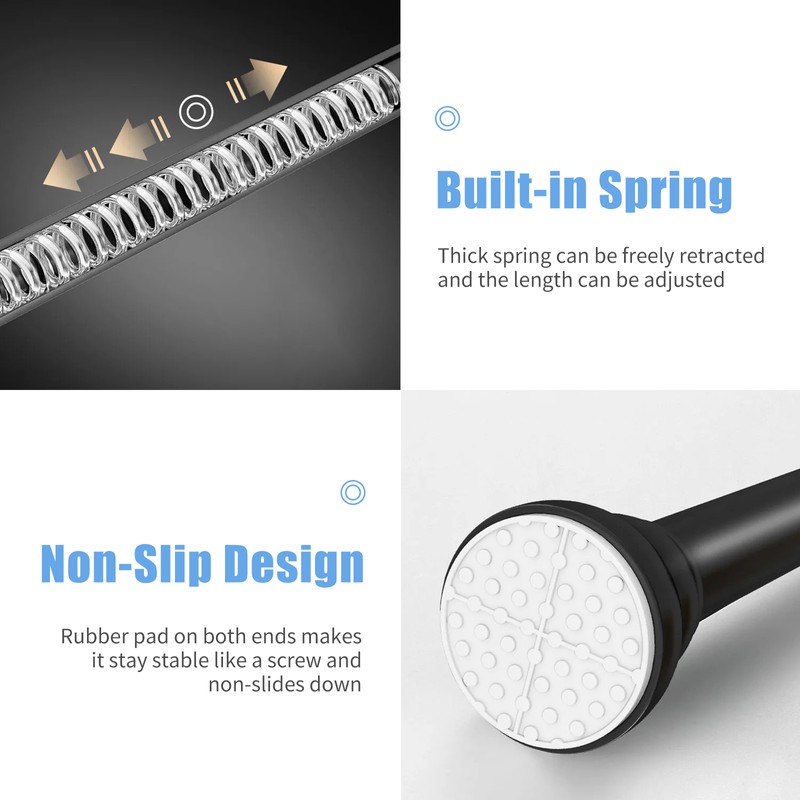 Non-Slip Spring Tension Curtain Rod 20 to 32 Inch Expandable