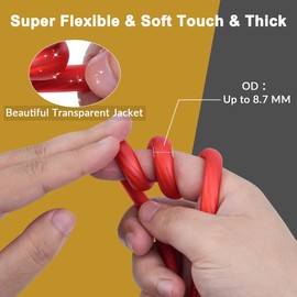 HiFind 4 Gauge 4 AWG 50 Ft Black+50 Ft Red Power/Ground Wire Cable, True Spec Transparent Flexible Soft Touch Welding Battery Cable for Car Audio, Speaker, Solar, Marine, Generator, Automotive, RV