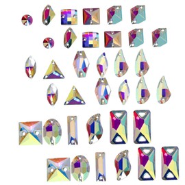 CORHAD 100pcs Sew Rhinestones for DIY Clothing Decorative Craft Materials Flatback Resin Gems White Ab for Fashion Accessories Durable and Vibrant Embellishments