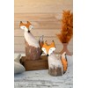KALALOU NBA2440 Set of Two Recycled Wood and Iron Foxes