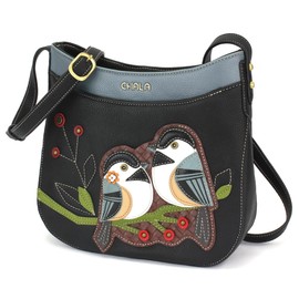CHALA Crescent Crossbody Women Shoulder Purse with Adjustable Strap, Chickadee - Black, One Size