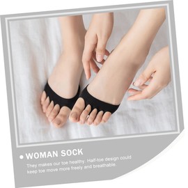 Ipetboom 4 Pairs Women Toeless Socks Breathable Invisible Toe Topper Liner for High Heels Sneakers Comfortable Foot Pads for Support for Spring Summer Wear
