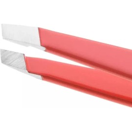 Tweezerman 트위저만 스테인리스 스틸 경사 핀셋 - 남녀용 눈썹 핀셋(제라늄) Tweezerman Stainless Steel Slant Tweezer - Unisex Eyebrow Tweezer (Geranium)