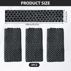 Pack of 3 African Net Sponge, African Net Sponge, Back Scrubber, Exfoliating Washcloth Set, Back Scrubber for Bath and Shower, Suitable for Bath and Shower, Unisex (Black)