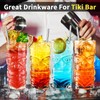 INFTYLE Clear Tiki Glasses Set of 8-14 oz Modern Bar