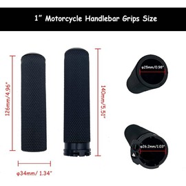 Motorcycle 1" Handlebar Grip Handgrips Fit for Harley Touring Sporster Dyna Softail V-Rod 1 Pair
