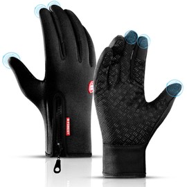 MOAZIFI Men's Cycling Gloves, Women's Touchscreen Thermal Gloves, Waterproof & Windproof, Lightweight Winter Gloves for Cycling, Running and Outdoor Activities