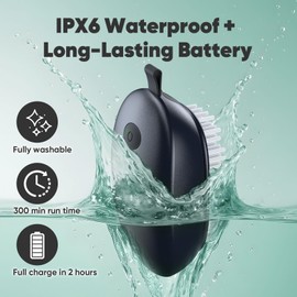 EKZ Sonic Fruit & Vegetable Cleaning Brush, Up to 8,000 Vibrations/Min, Electric Potato Scrubber, USB‑C Rechargeable, Waterproof, 3 Modes, Food-Grade Bristles for Safe & Efficient Produce Washing